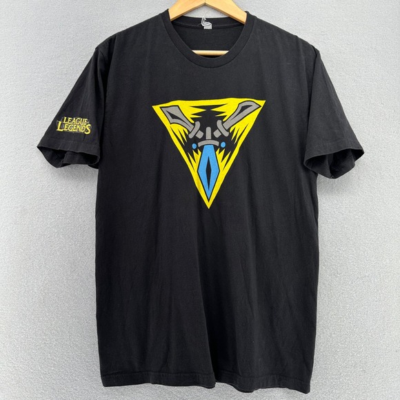 League of Legends TONS OF DAMAGE Trinity Force Black T-Shirt SZ L Gamer Computer - Picture 2 of 8